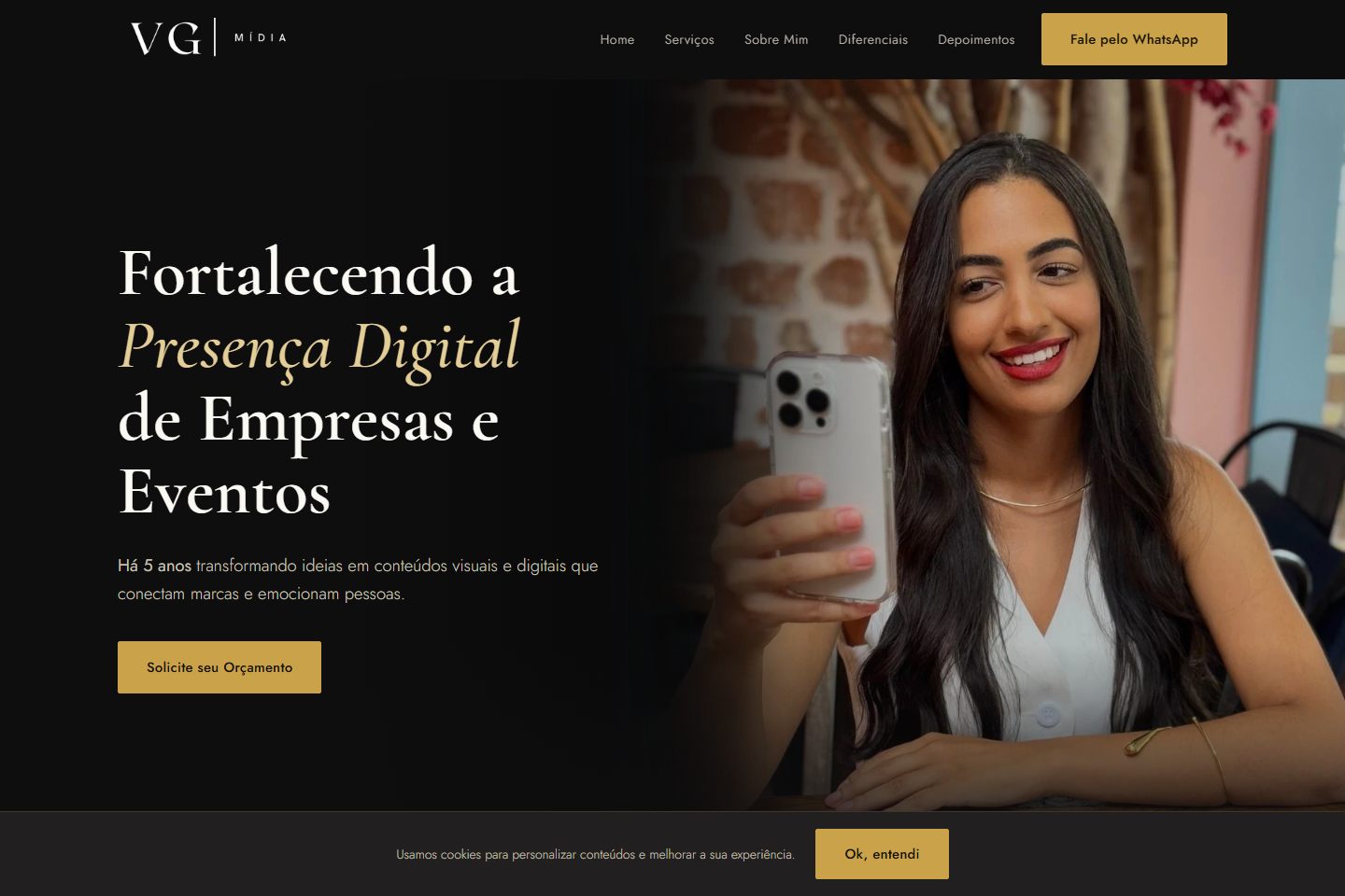 Site da VG Mídia, produtora de conteúdo
